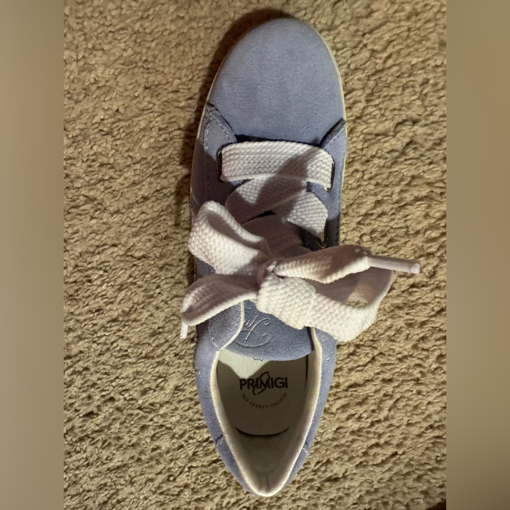 PRIMIGI Star⭐️ Girls Light Blue Suede Italian Leather Lace up Sneakers -Size 33 - Picture 14 of 15